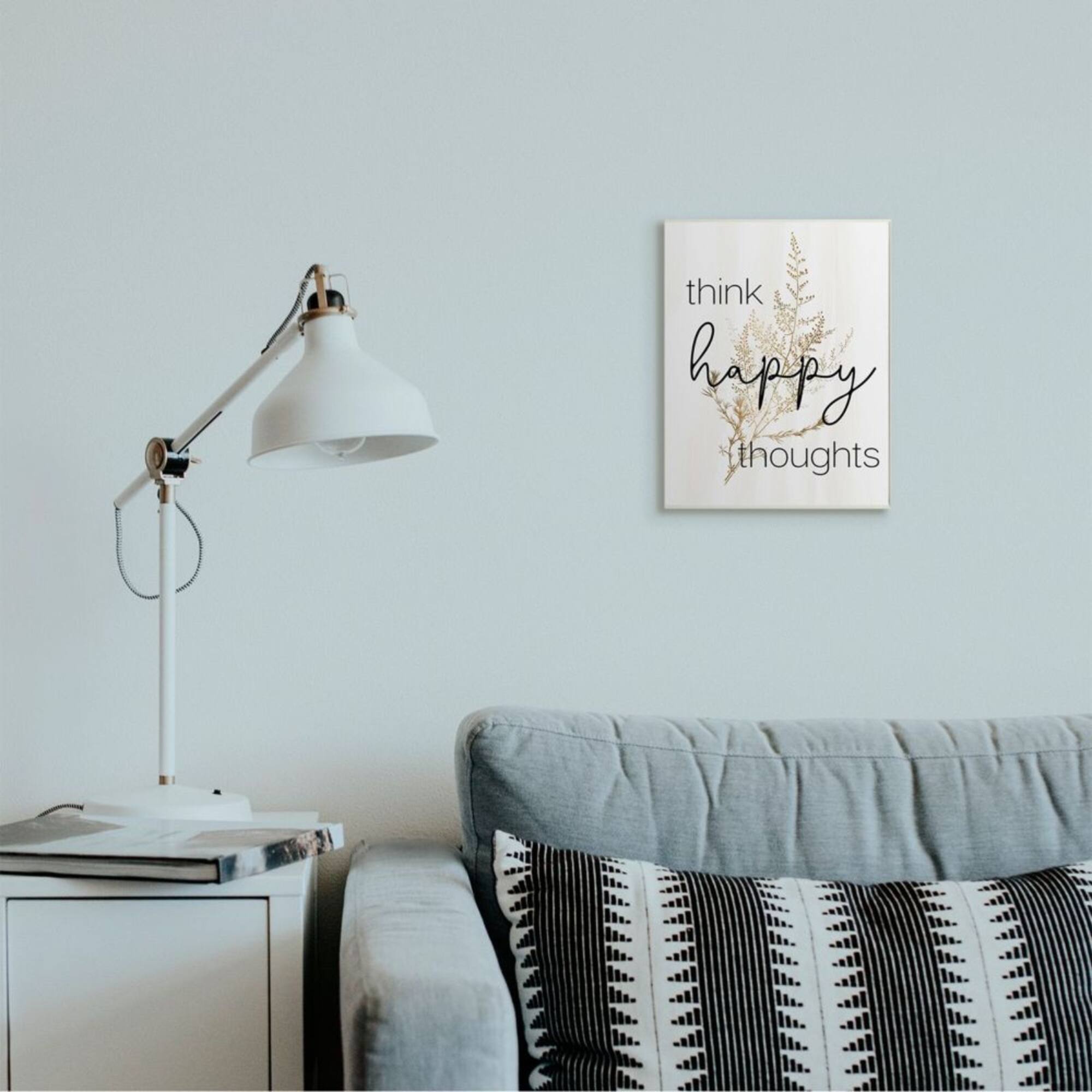 Stupell Industries Think Happy Thoughts Wall Art